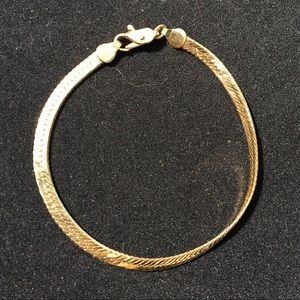 Gold Tone Herringbone Bracelet